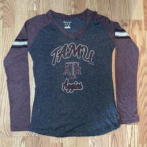 Texas A&M TAMU Aggies Champion Designer Retro Shirt Long Sleeve Women's L